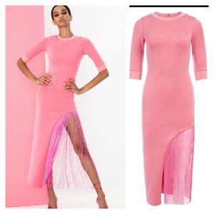 Alice + olivia  fringe midi dress size 6